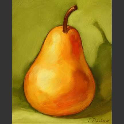 Tall Pear on Green
